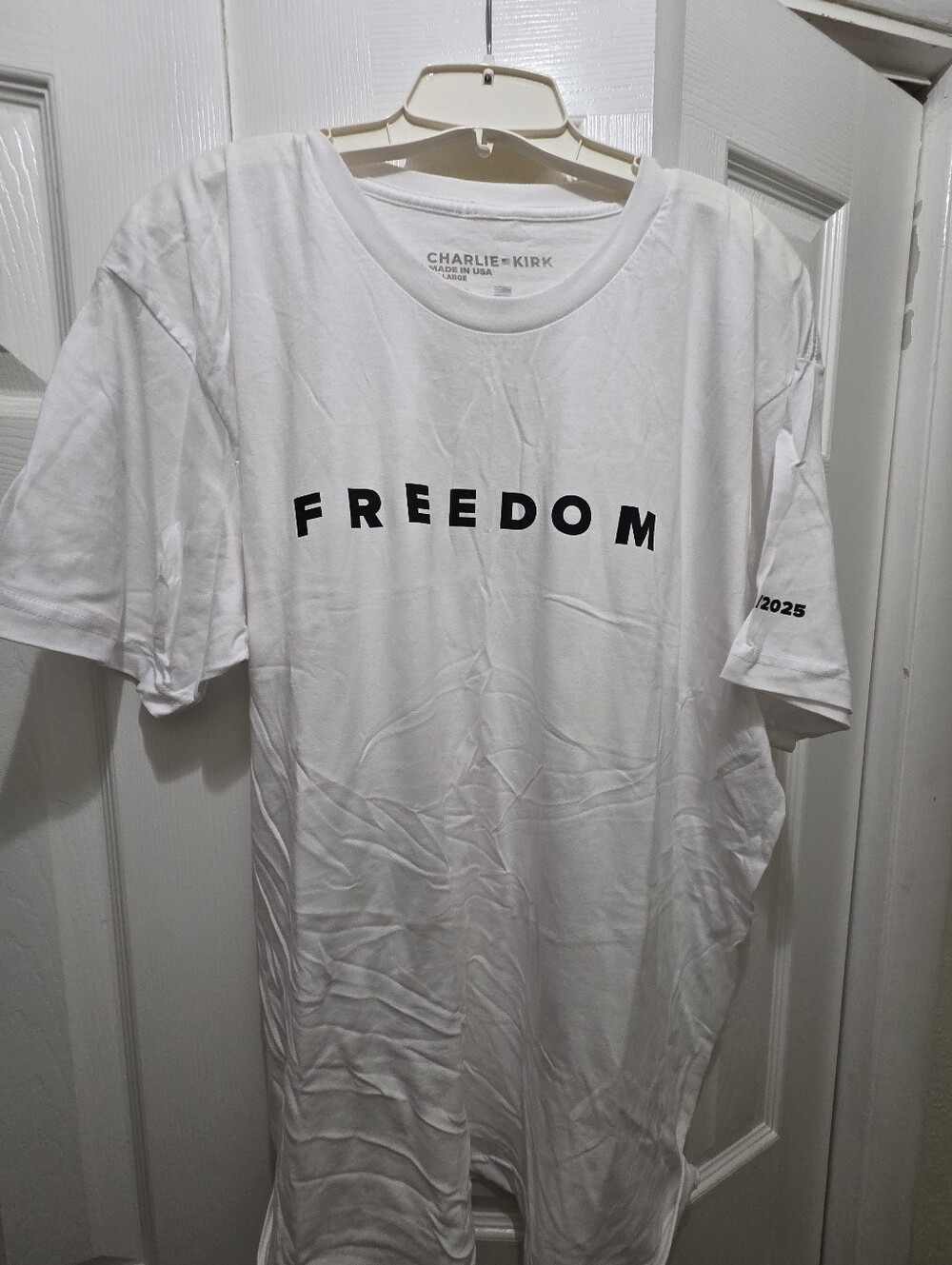 NEW Unisex Charlie Kirk White "Freedom" Graphic Tee 2X
